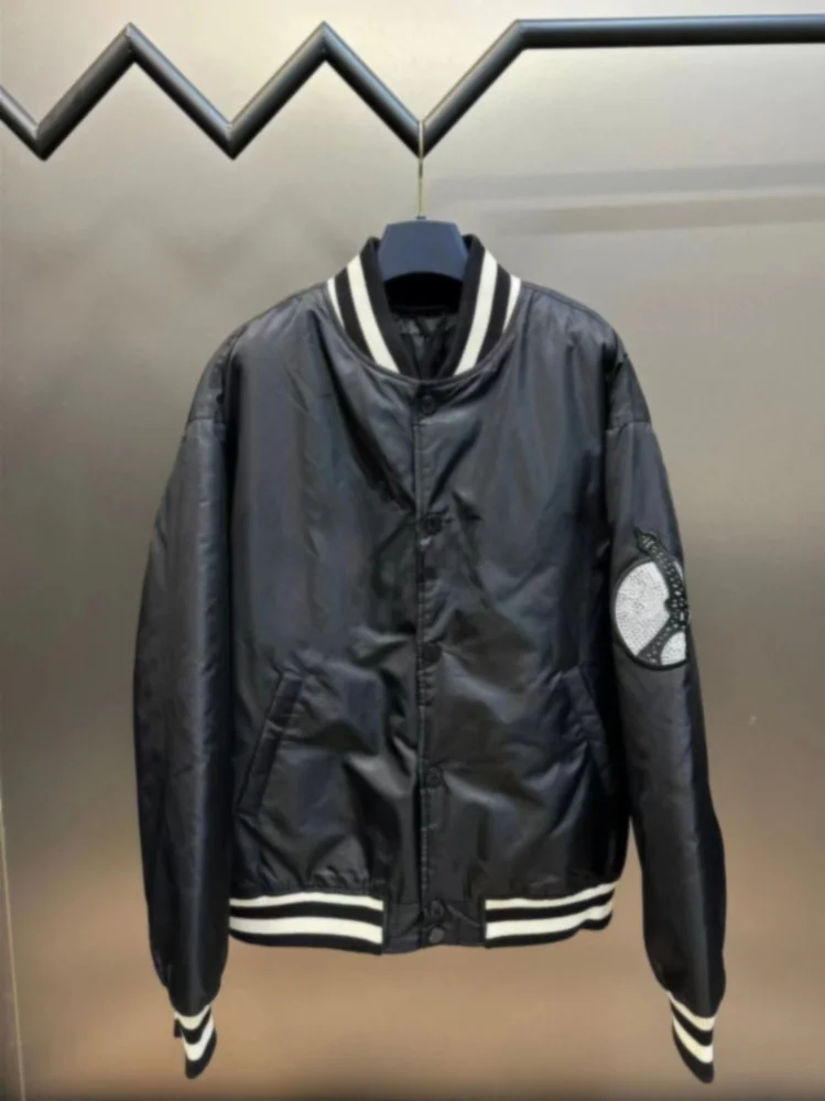 

Модная куртка Flaseball с вышивкой букв и стразами, с хлопковой подкладкой, верхняя одежда для осени и зимы