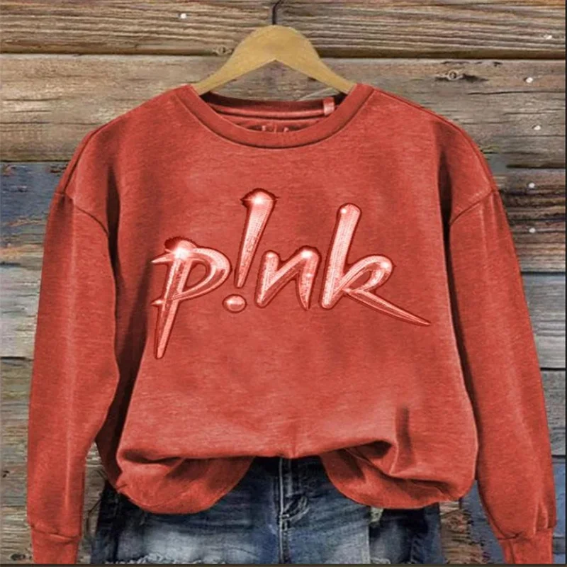 2024 Trendy Printing Simple Retro Niche Hipster High-end Womens Sweatshirts Comfortable Long Sleeves Warm Pullover Clothes