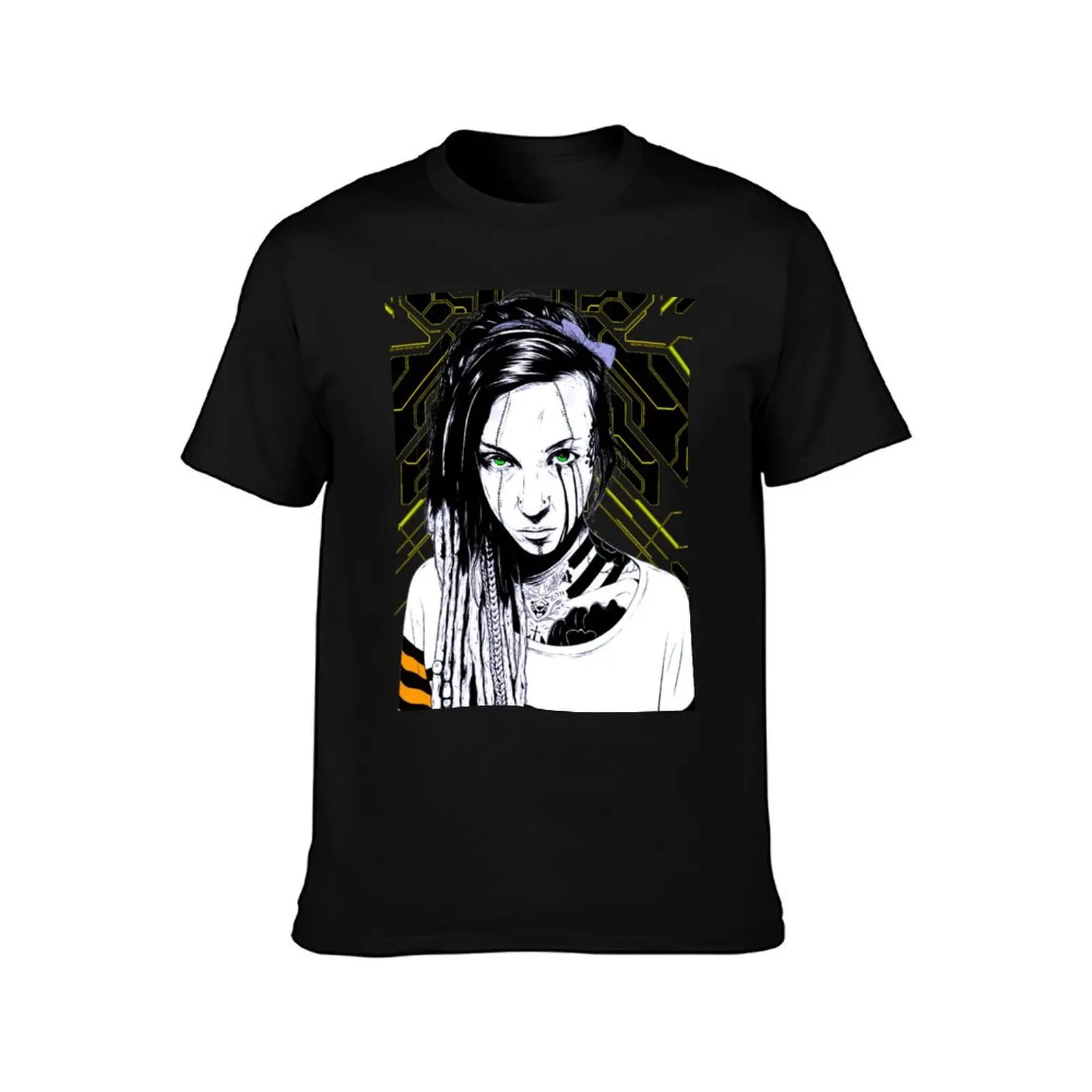 Cyberpunk Girl Futurist Style T-Shirt Outdoor Working T-Shirt