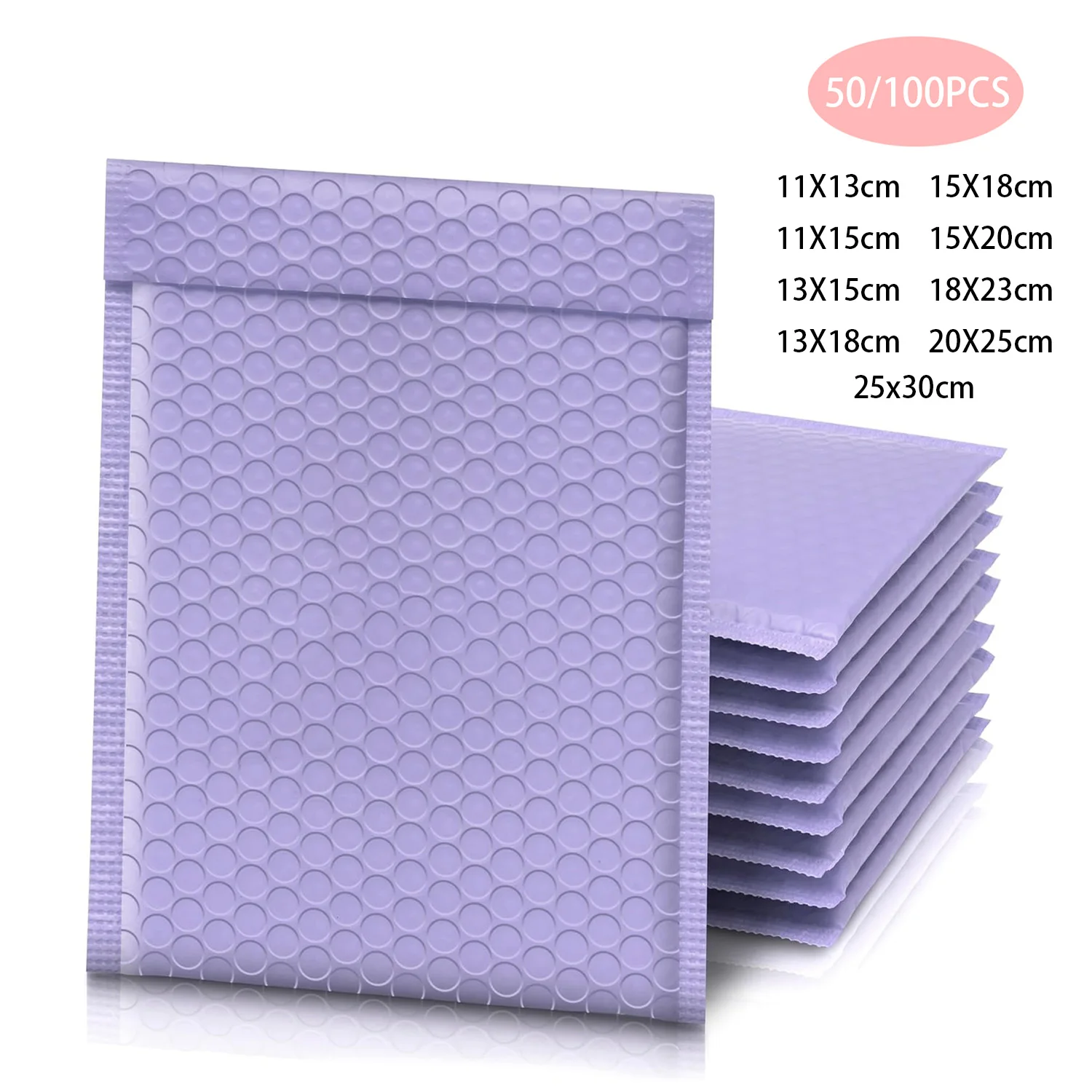 50/100PCS Purple Bubble Envelope Bag Self-Seal Packaging Bubble Mailers Bag Waterproof Poly Adhesive Packaging Bag Multi-Size