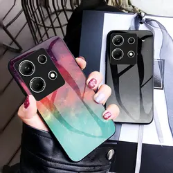 Infinix Note 30 4G X6833B X6716B Case Starry Tempered Glass Hard Back Cover Phone Case Silicone Bumper for Infinix Note 30 4G