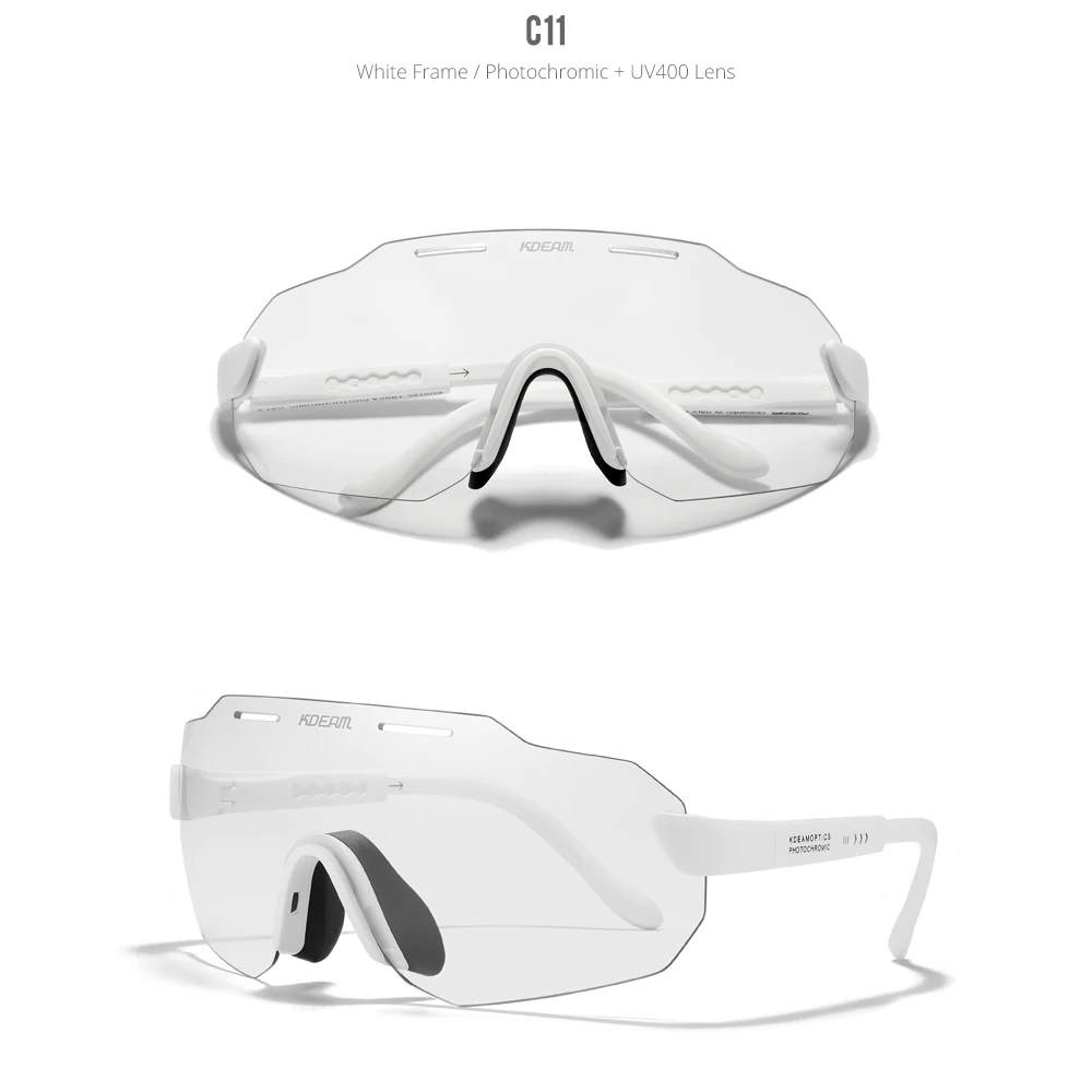 KDEAM Hohe-Ende Radfahren Gläser Ultra Licht TR90 Material Photochrome/Polarisierte Sonnenbrille Männer Einstellbare Tempel Länge – Detail 35