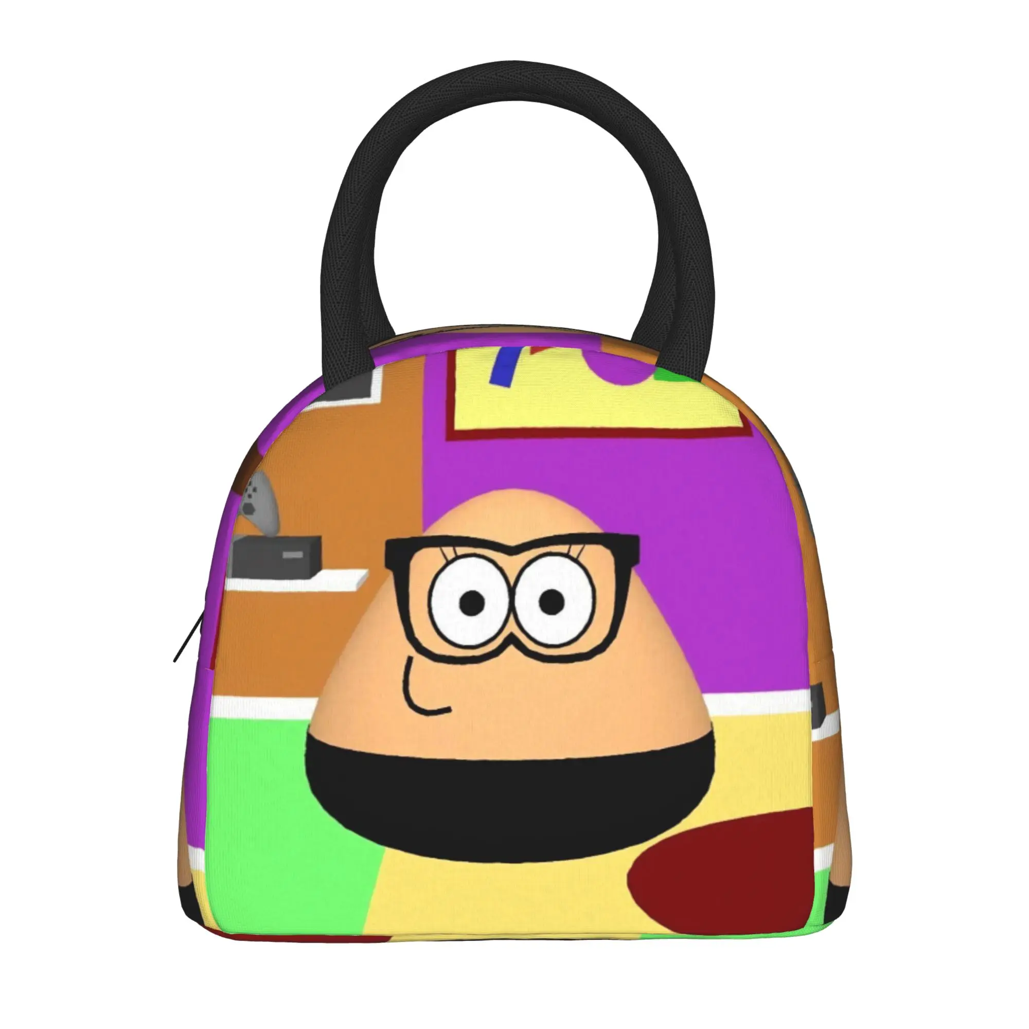 My Pet Alien Pou Thermal Insulated Lunch Bag for School  Portable Food Bag Container Men Women Thermal Cooler Lunch Boxes