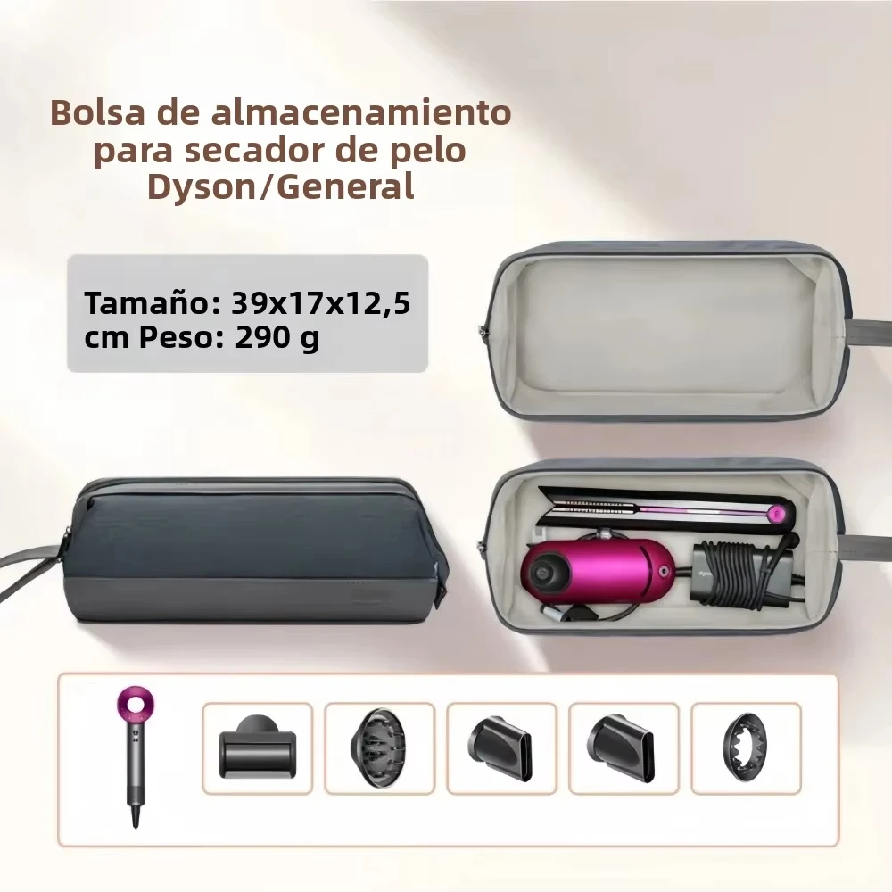 Hair Dryer Carrying Case PU Leather Storage Organizer Waterproof Dustproof Portable Travel Pouch for Dyson
