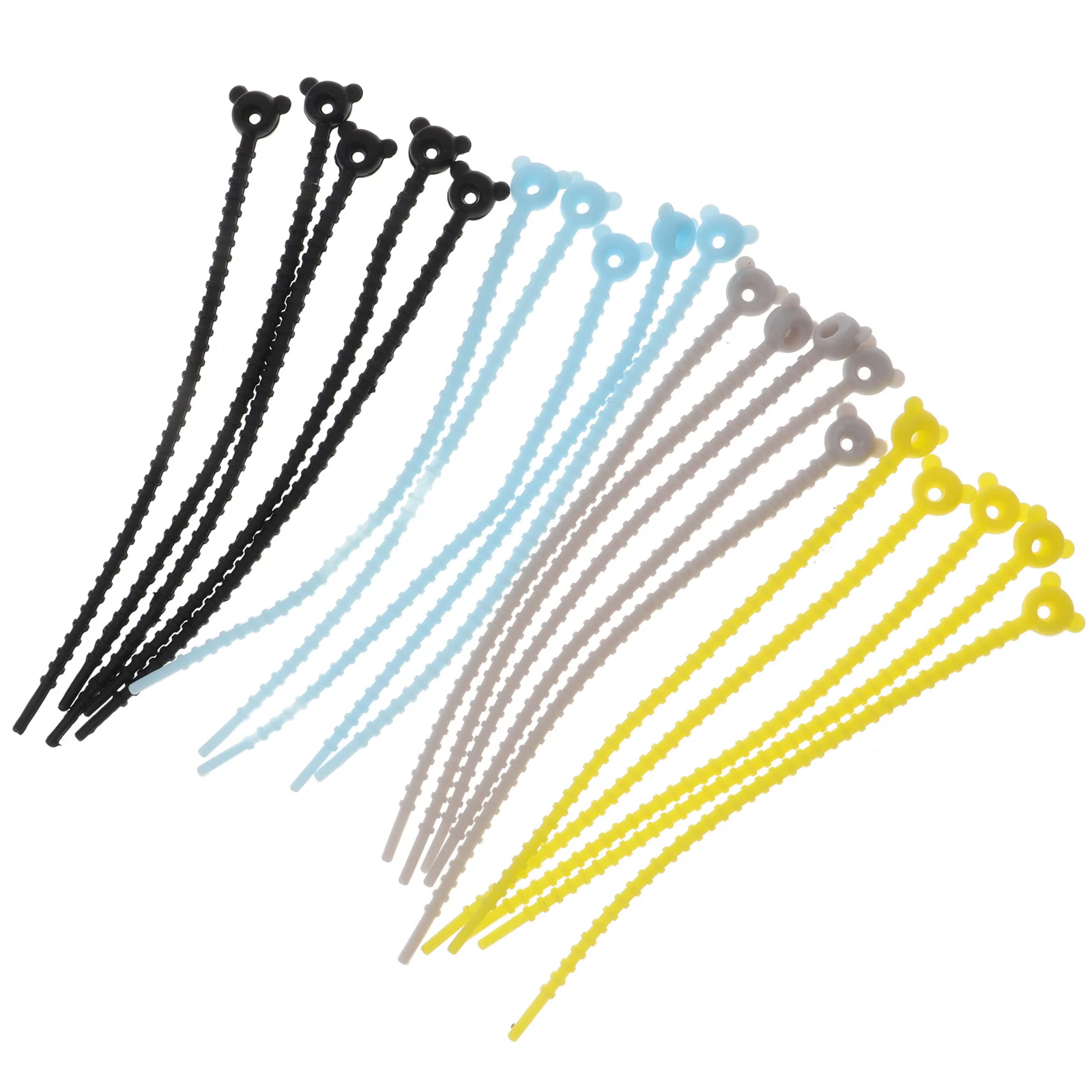 

20pcs Silicone Cable Ties Reusable Cord Organizer For Headphone Usb Charging Cables Wire Management Strap Cord Holders