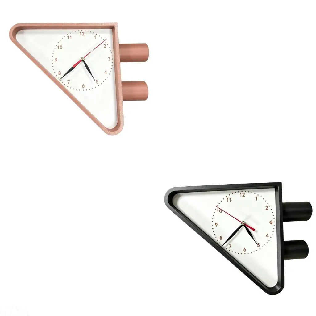 G7NA Side-Mounted Double-Sided Wall Clock, Triangular Vintages Inspired Decor for Two Way Viewing in Passageways and Cafes