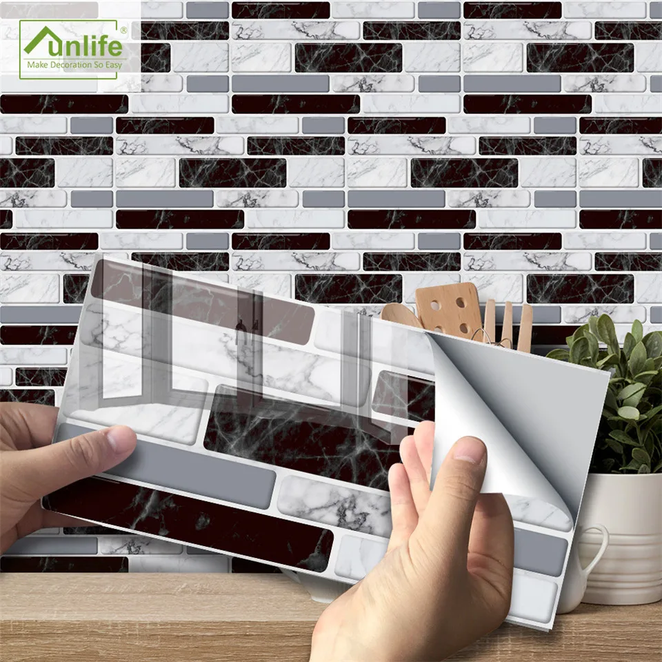 9/27/54PCS Retro Emulation Tile Stickers Waterproof Bathroom Kitchen Wallpaper Self-adhesive Wall Sticker DIY Home Decor Decal