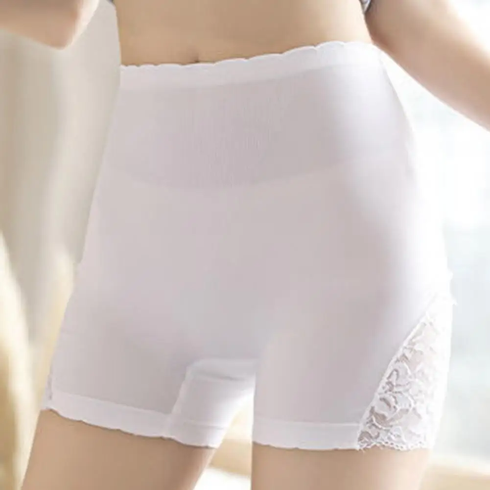 Female Panties Lace Seamless Safety Short Pants Lace Butt Lift Korean High Waist Flat Belly Panties Shorts Briefs Underwear