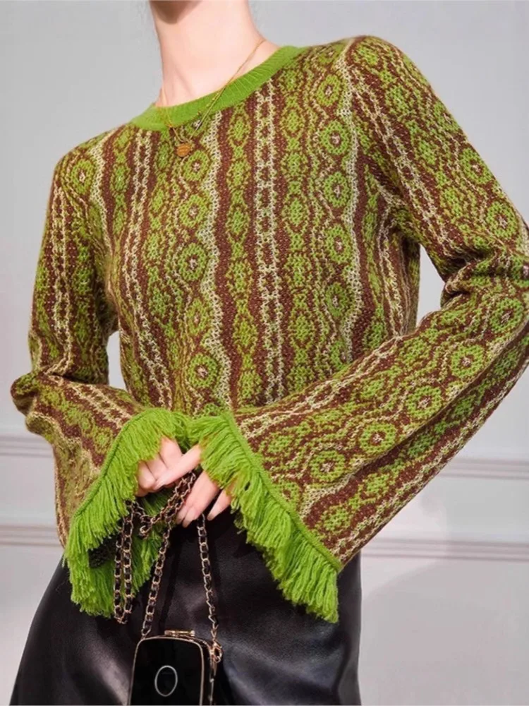 

Knitted Pullover Winter Clothe Woman Pulls Femmes All-match Simple Style Sweater Comfortable Tassel Casual Commuting Temperament