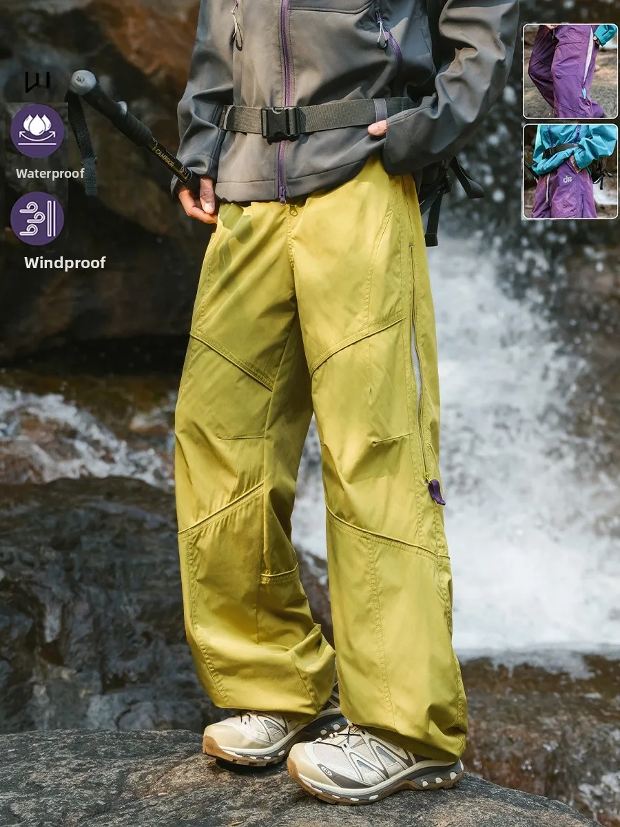 

Men's Outdoor Windproof Waterproof Hiking Trousers Autumn Straight Leg Sports Workwear Qui Dry Casual Long Pants