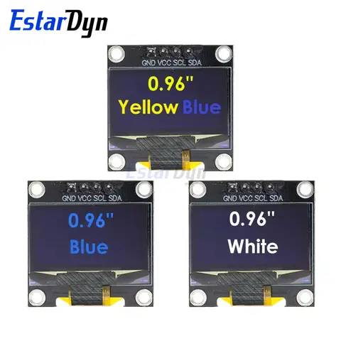 Estardyn DIYUSER 0.96 Inch OLED SSD1306 White/Blue/Yellow 128X64 IIC I2C Serial Display  12864 LCD Screen Board For