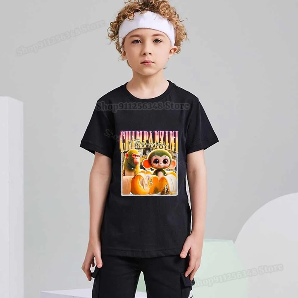 Kaus Meme Lucu Brainrot Italia untuk Anak-anak Tralalero Tralala Tung Sahur Tralalero Tralala Cappuccino Assassino Atasan Anak