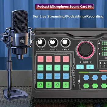 Zealsound Professional Podcast Microphone Sound Card Kit for PC Smartphone Laptop Vlog Recording Live Stream YouTube