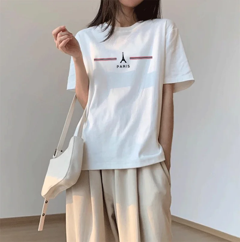 2026 Womens T-shirt Prining Casual Cotton Short Sleeve Outdoor Sports Jogging Woman Clothing Summer Loose Comfortable Thin Tees