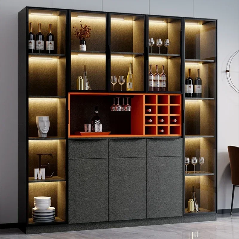 Showcase Display Wine Cabinets Rack Cellar Glass Shelf Wine Cabinet  Living Room Counter Vitrinas De Vidrio Storage Furniture