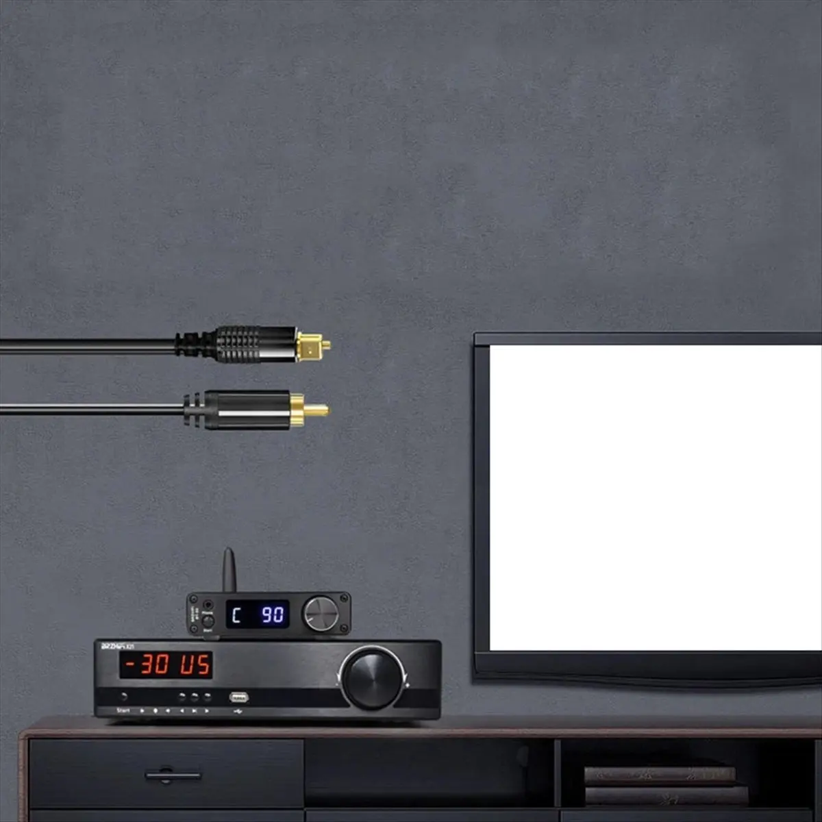 ABGN  HIFI LCD ES9038Q2M QCC5125 Bluetooth Board -HD LDAC Sound Decoder 24Bit/96kHz Coaxial Fiber Remote