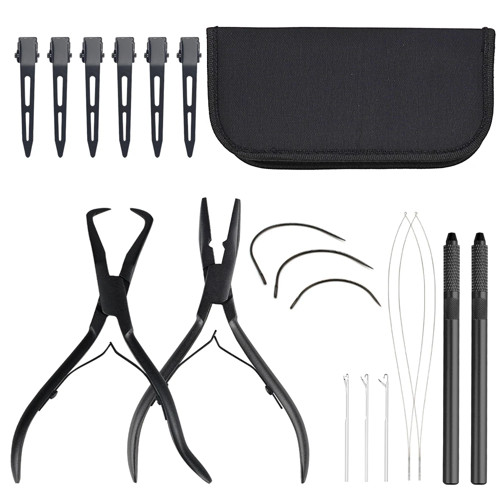 

ARLANY Hair Extension Plies Kit Microlink Plier for Micro Beads with Bag Hair Loop Tool Sewing Weft Extensions Feather Extension