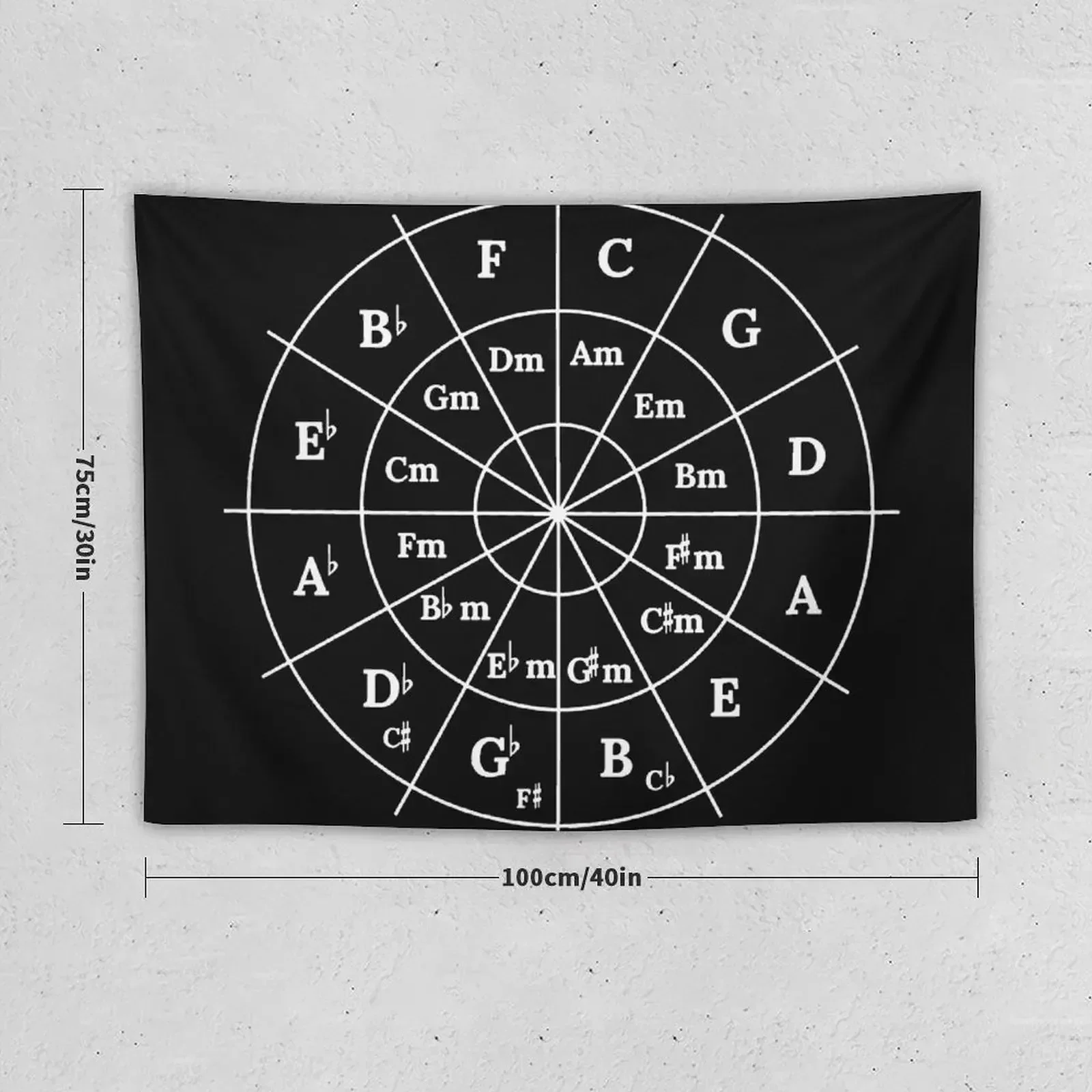 Circle of Fifths (white) Tapestry For Bedroom Decoration For Rooms Aesthetics For Room Anime Decor Tapestry