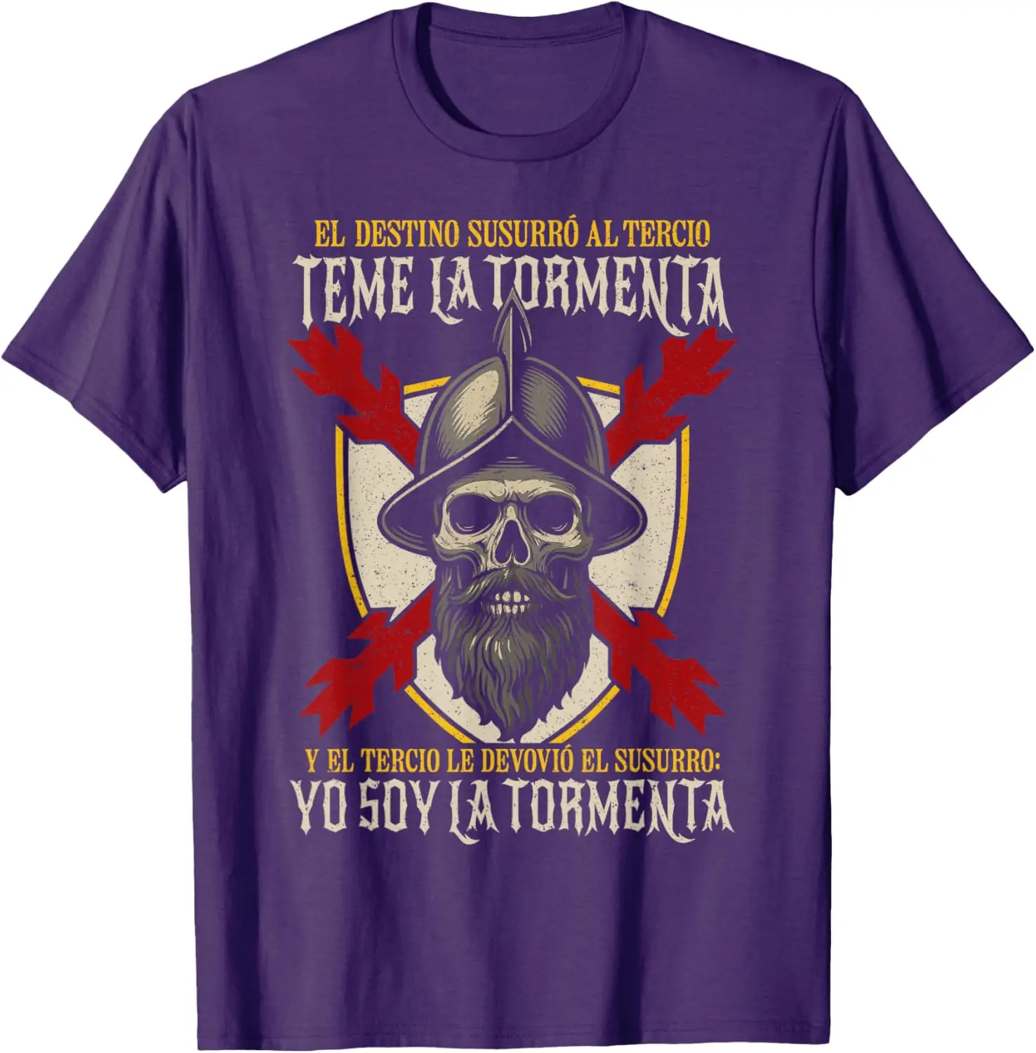 Teme La Tormenta Tercio Español Don Blas De Lezo Infantería Camiseta T-shirt Short Sleeve Casual 100% Cotton Shift