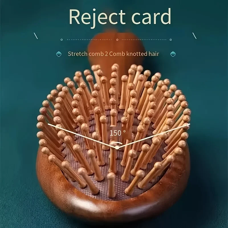Fine-toothed Scalp Massage Hairbrush - 1pc Luxury Sandalwood Air Cushion Comb Suitable for All Hair Types