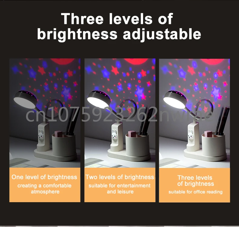 New Rabbit Lamp Cute LED Table Lamp With Night Light Eye Care Table Plug In Home Office Lamp