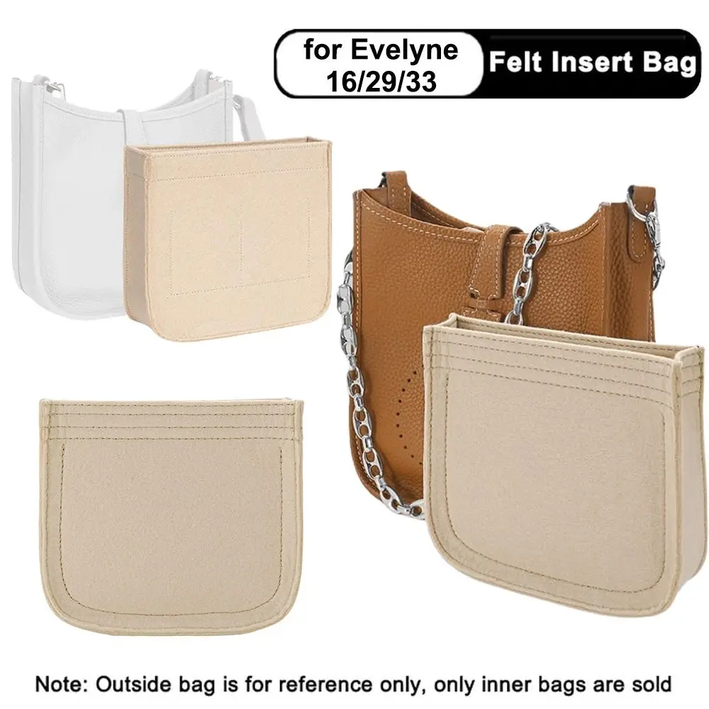 Durable Felt Handbag Insert Bag Portable Multi-Pocket Bag Organizer Travel Inner Bag for Evelyne 16/29/33
