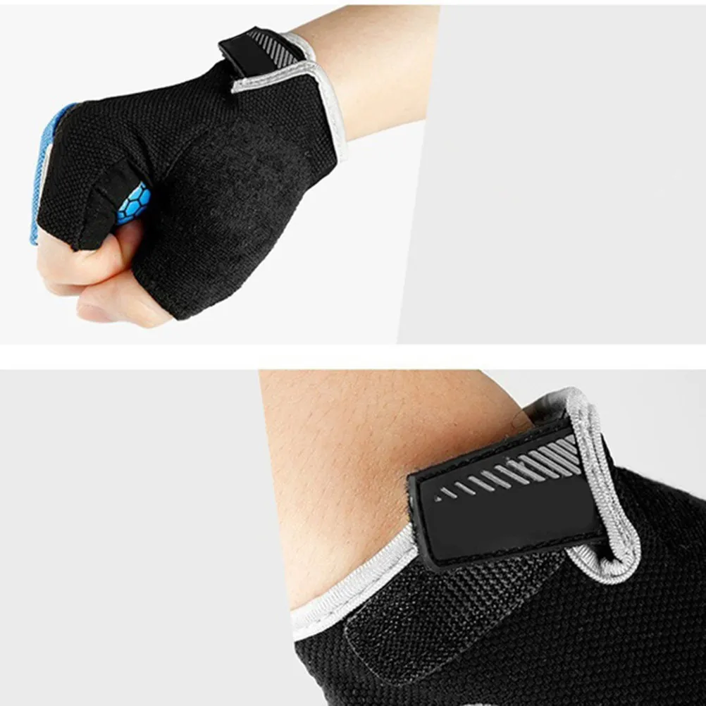1Pair Cycling Gloves Half Finger Outdoor Sports Breathable Shock Absorbing Non Slip Lightweight Silica Gel Comfortable