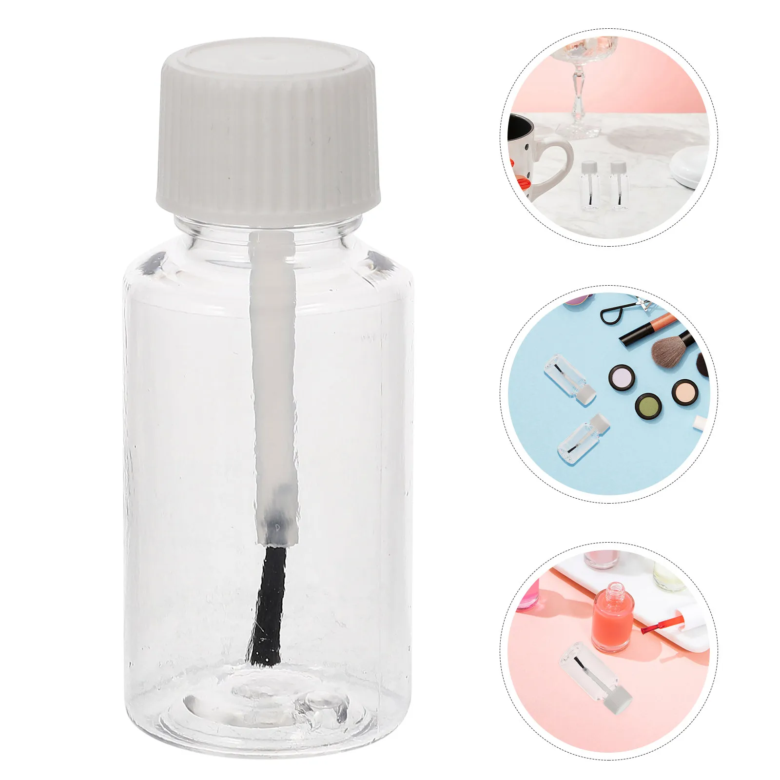 

20 шт. прозрачных флаконов для лака для ногтей с кисточкой-колпачком, 20 мл, многоразовые дорожные контейнеры для масла для кутикулы, гель-лака, образцов для нейл-арта