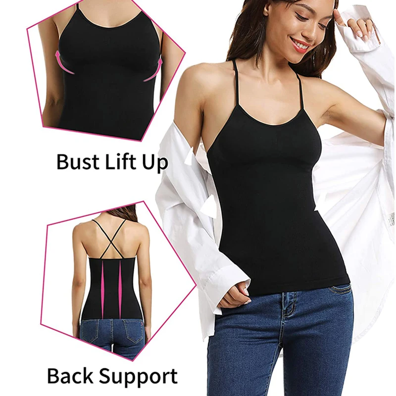 Shapewear Tops for Women Tummy Control Tank Shaping Camisole Seamless Body Shaper Slimming Cami Waist Trainer Vest