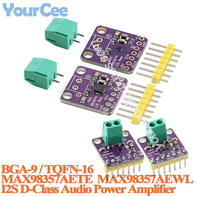 2pcs/1pc MAX98357 I2S ISS D Class Audio Power Amplifier Board Module MAX98357AETE MAX98357AEWL for Arduino ESP32 8Khz~96Khz