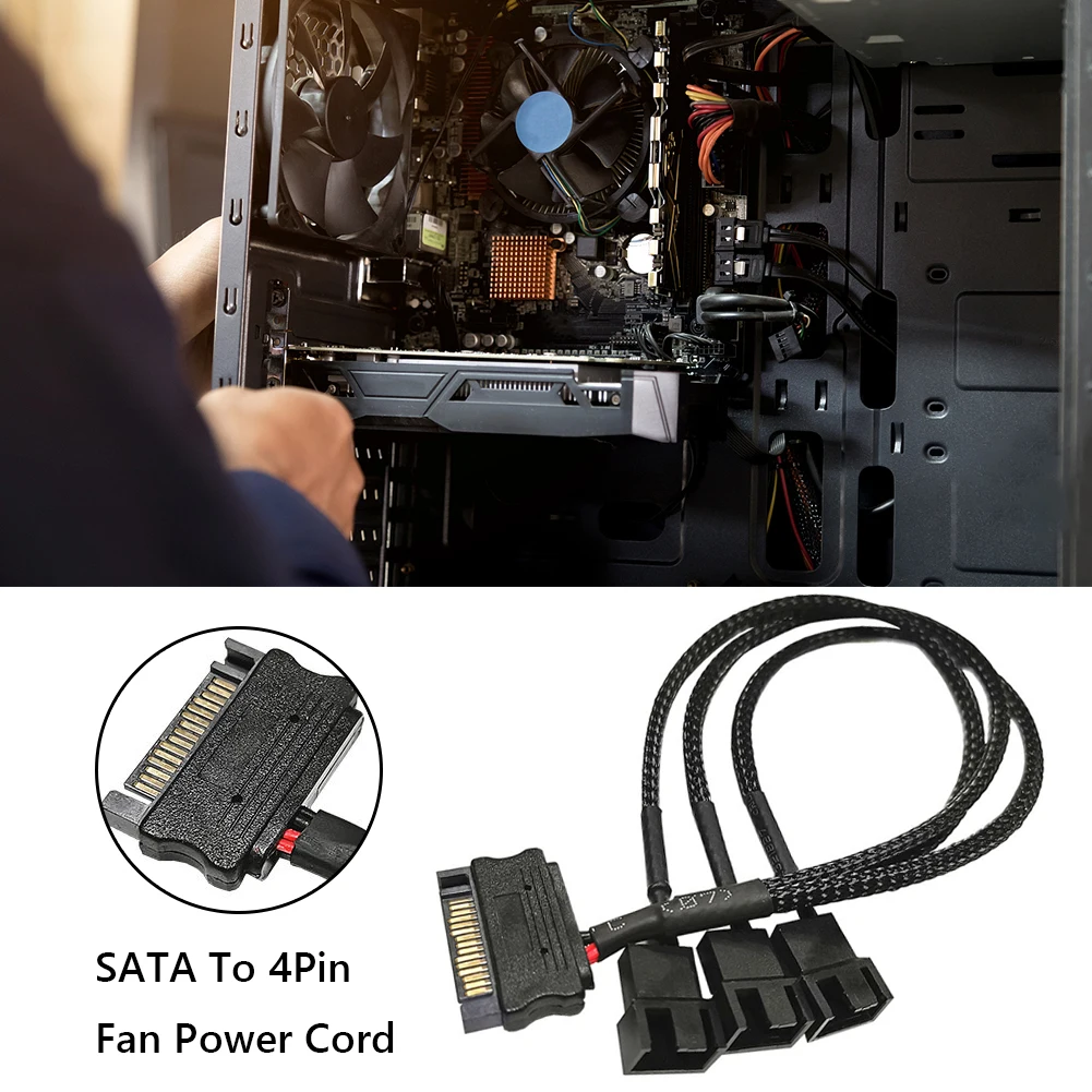 SATA 1 إلى 3 4 5 4-Pin كابل الطاقة جهاز كمبيوتر شخصي مروحة التبريد الفاصل محور محول العرض الفاصل وصلة كابل الملحقات