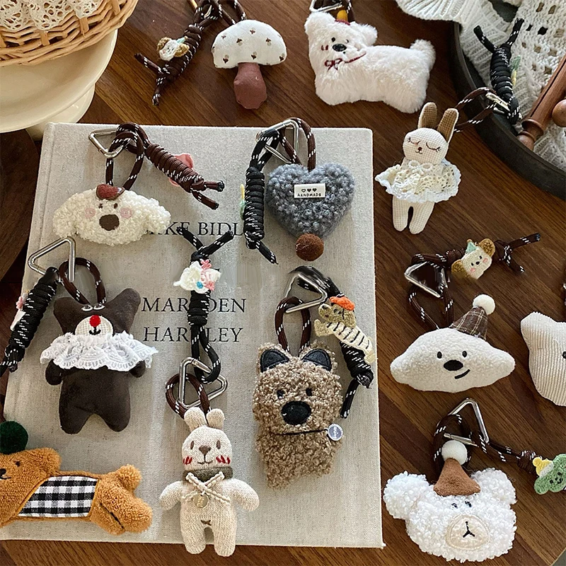

Cute Plush Animal Keychain; Soft Stuffed Bear/Rabbit/Dog Toy; Ideal Pendant for Kids' Car, Backpack, Bag Decor