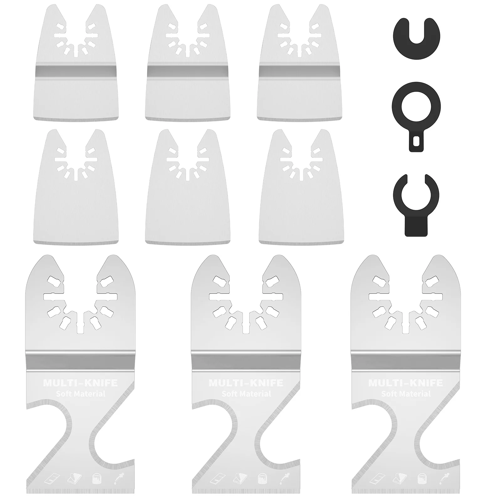 Oscillating Multi Tool Blades Diamond Multitool Blades Kit for Grout Removal Cutting Soft Materials Roofing Shingles PVC Carpet