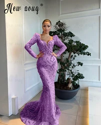 Elegant Lalic Dress Women Party Wear Beads Luxury Mermaid Evening Dress Bride Wedding Events Gown Plus Size Arabic Women Pageant