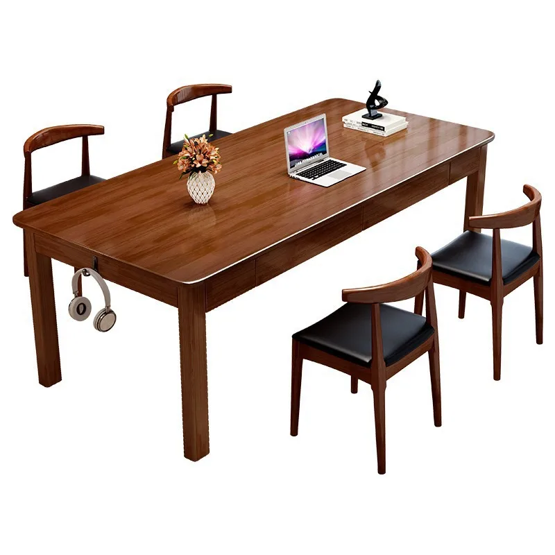 

Desktop household log desk pure solid wood living room double learning