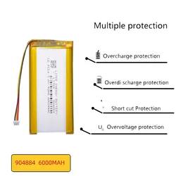 Replace Open source handheld 3.8V 6000mAh 904884 Lipo Battery For anbernic RG405V Game machine