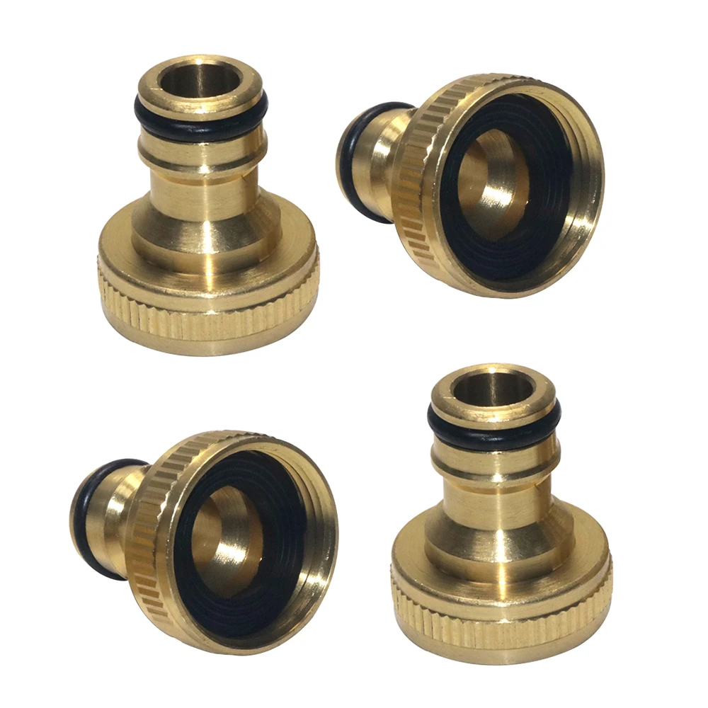 Brass Faucet Tap Connector Mixer Hose Adaptor Quick Connecter 3/4'' Copper Hose Coupling Adapter Garden Watering Fittings Tool