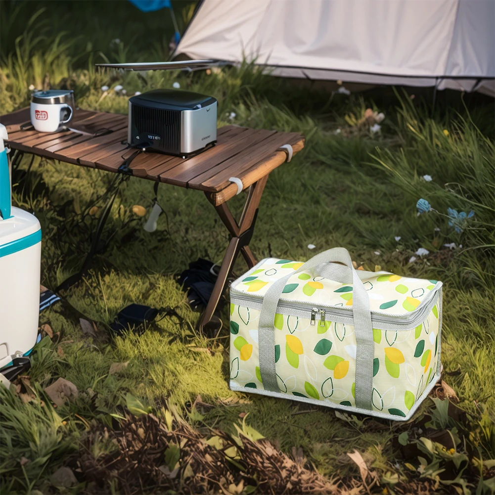 市松模様のピクニックバッグ 大容量 キャンプ収納バッグ 防寒ランチボックス 断熱バッグ 防水 キャンプピクニック用