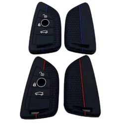 For BMW Car Key Case Cover X1 X3 X5 X6 X7 1 2 3 4 5 6 7 Series G20 G30 G11 F15 F16 F40 F44 G01 G02 F48 Silicone Keychain Shell