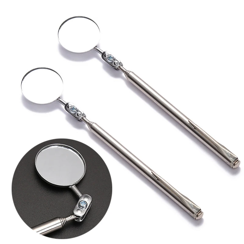 Telescoping Inspection Round Mirror 360Retractable Extending Car Angle View Pen Adjustable 30mm Telescopic Car Inspection Mirror