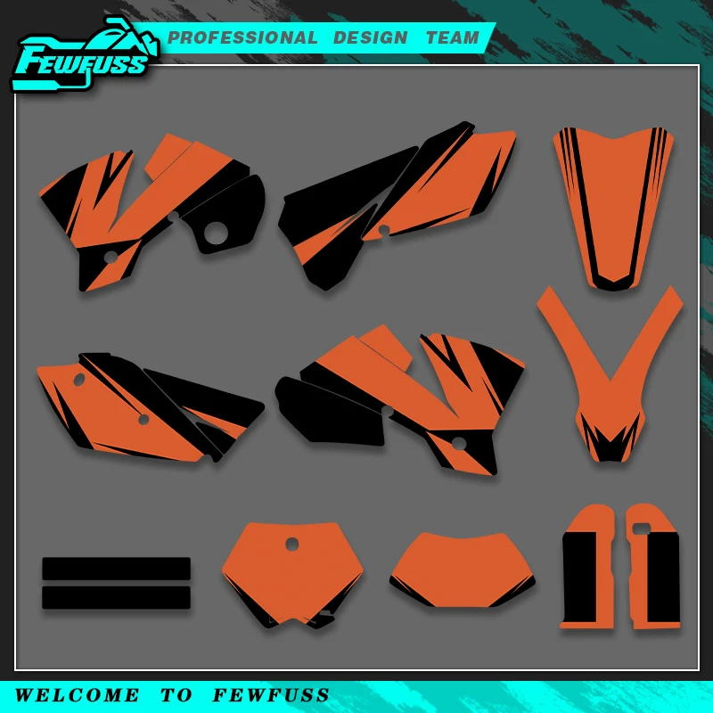 Fewfuss New Style Graphics Stickers Decals Kit for KTM SXF 2003-2004 & EXC 2004 Dirt Bike High Quality Moto Pegatina