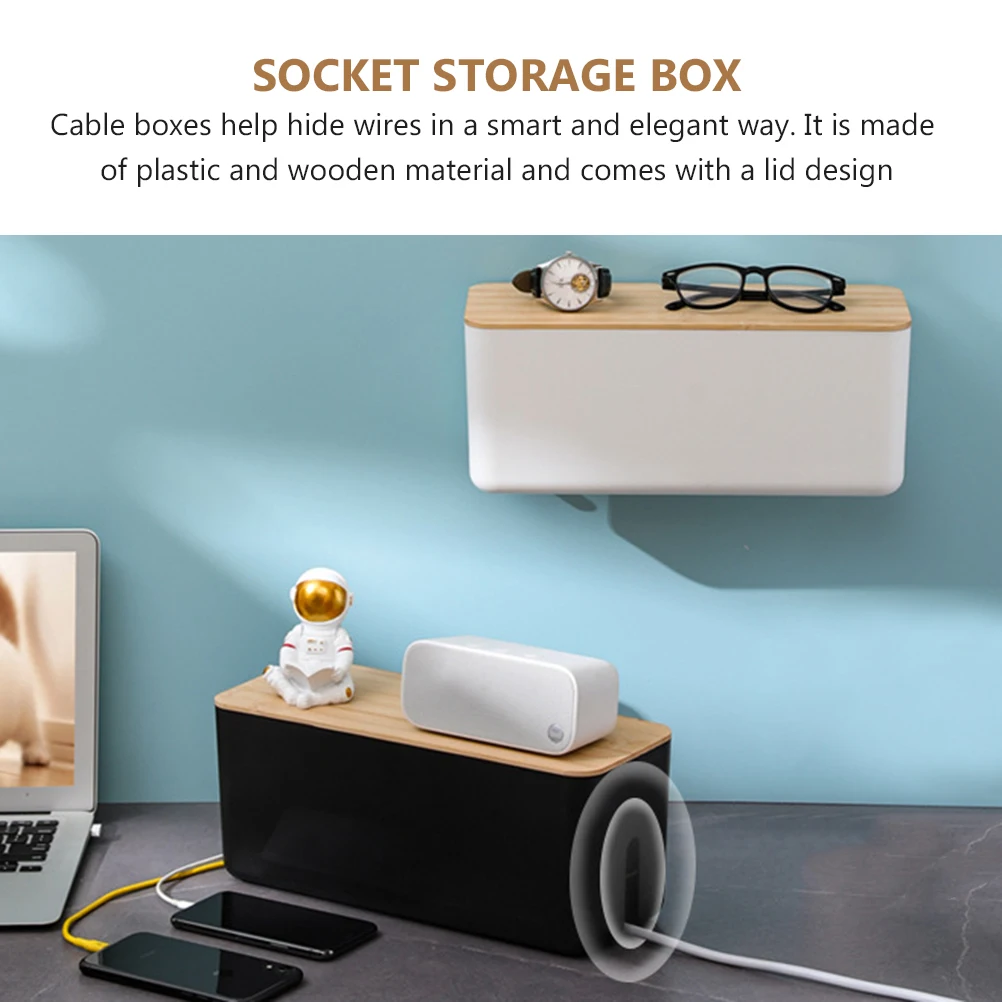 

Charging Cords Wire Storage Box Organizer Cable Holder Management Case White Container
