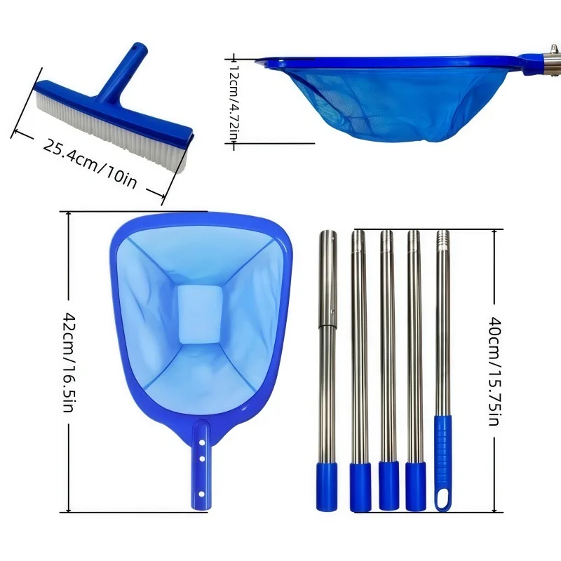 Pool cleaning set, pool fishing net, pool brush fallen leaf fishing net stain brush combination set