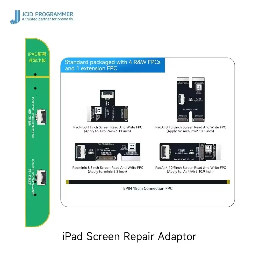 

Адаптер JCID V1SE V1SPro для ремонта экрана IPad решает проблемы, связанные с кодом экрана, карандаш с неспособностью рисовать диагностику прямой линии