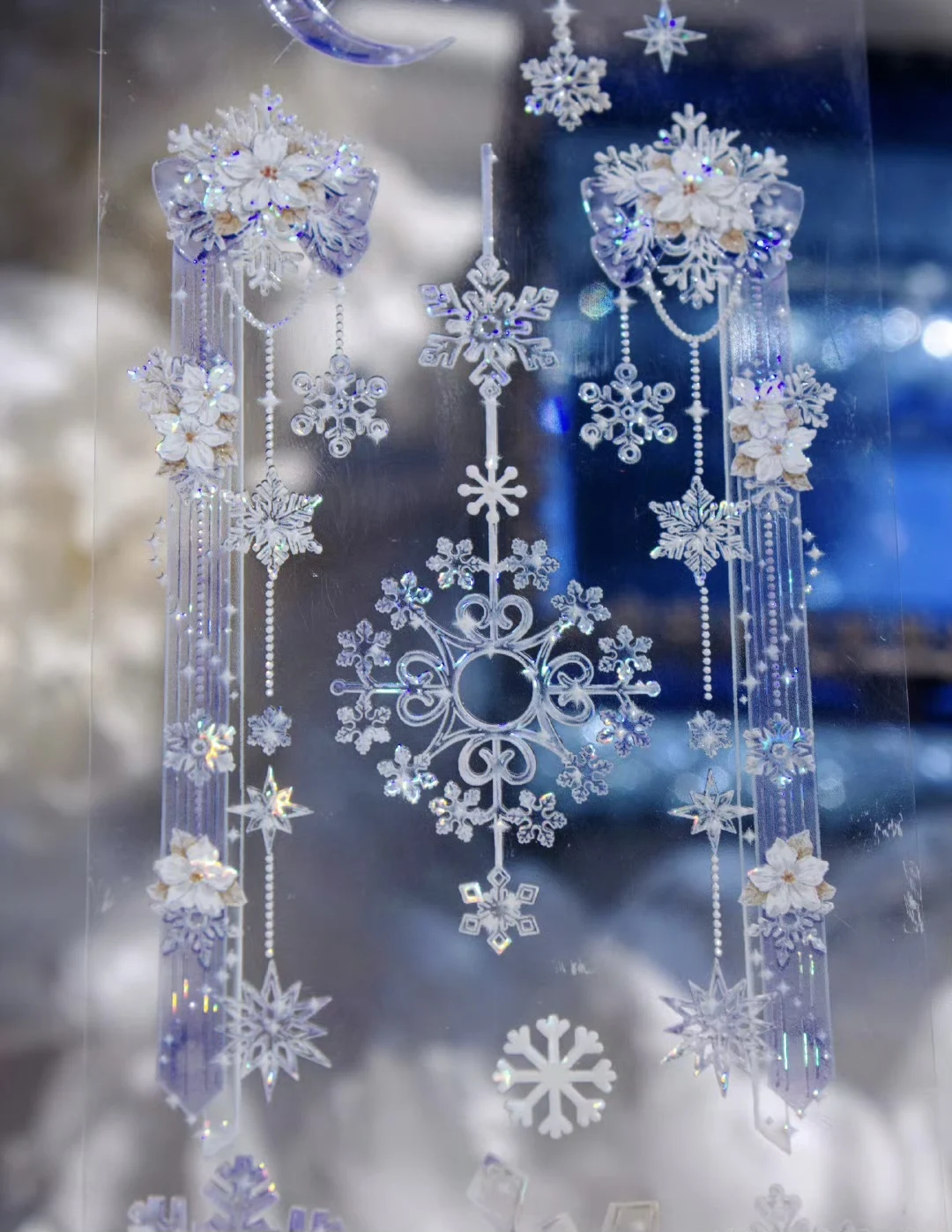 

TimeGrids Studio Vintage Snow Falling Floral Washi PET Tape for Card Making Decoration DIY Scrapbooking Plan Stickers