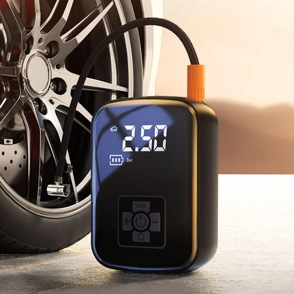 

Cordless Tyre Inflation Motorcycle Inflator 30L/Min 150Psi Electric Air Pump Bicycle Tire Pressure Gauge As Power Bank Portable