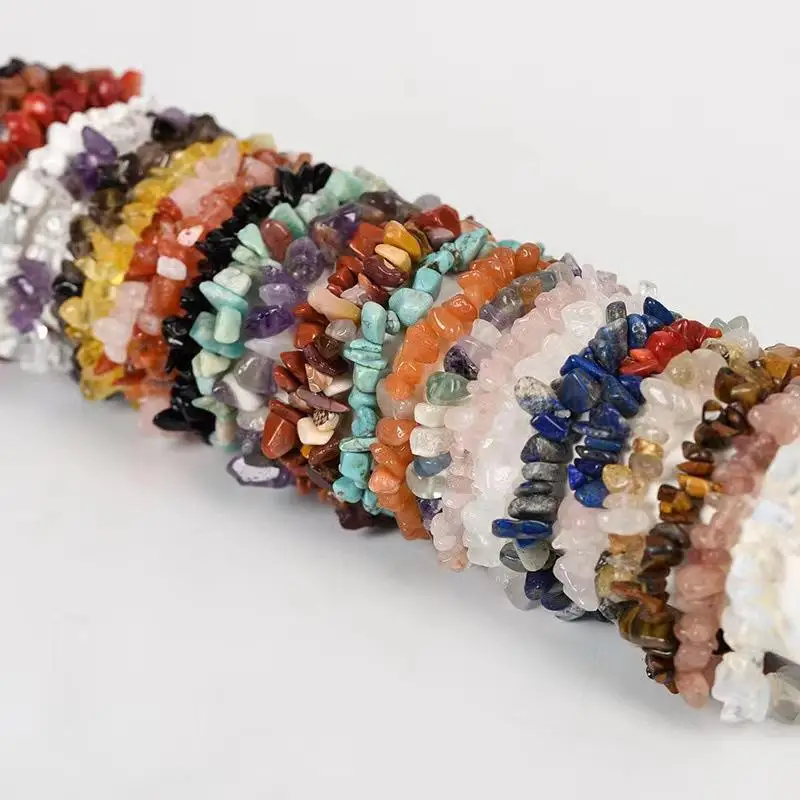 Natural Gem Stone Bracelet Amethyst Irregular Stretch Chip beads Nuggets Quartz Bracelets Bangles Crystal Wristband For Women
