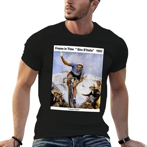 GIRO D ITALIA :Vintage 1953 Fausto Coppi Racing Print T-Shirt men t shirt cotton 100% printed t shirts for man T-Shirt
