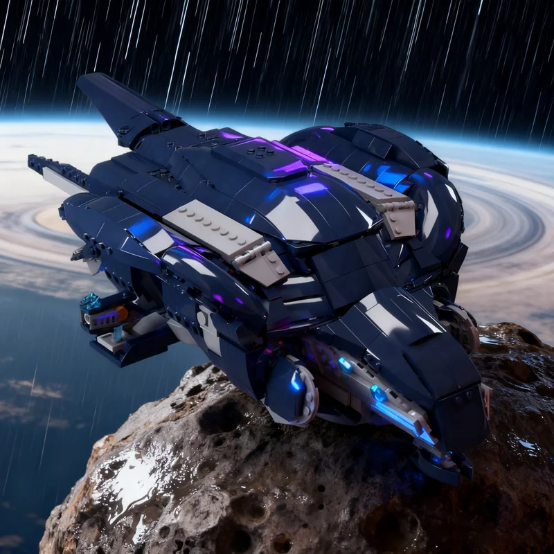 1489pcs MOC Space Ru'swum-pattern 'Phantom' Warrior Transport Halo Model Toy Building Blocks Architecture Christmas Gift Display