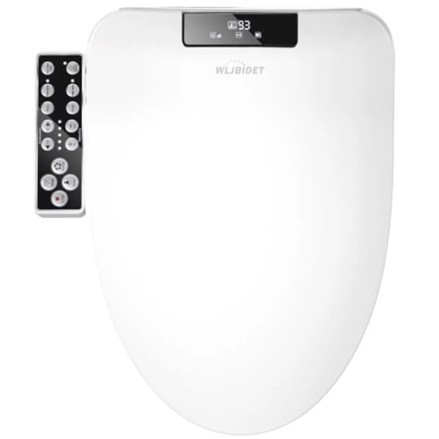 

Electric Bidet Toilet Seat with Heated Seat Instant Warm Water Air Drying Adjustable Temperature Side Panel Control Display Scr